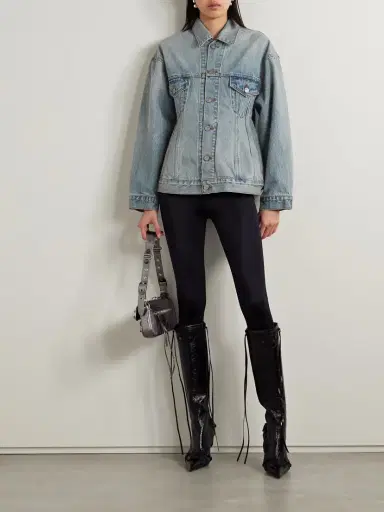 Balenciaga Hourglass Oversized Denim Jacket | Thumbnail 2 Balenciaga Hourglass Oversized Denim Jacket | Thumbnail 2