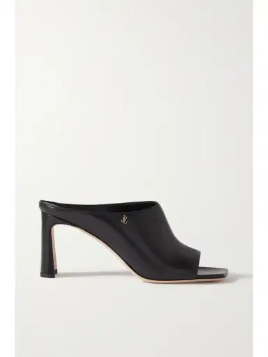 Jimmy Choo Kinley 75 Logo-embellished Leather Mules | Thumbnail 1 Jimmy Choo Kinley 75 Logo-embellished Leather Mules | Thumbnail 1