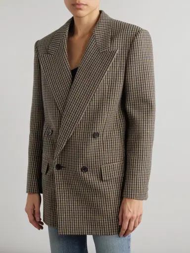 Saint Laurent Double-breasted Checked Wool-blend Blazer | Thumbnail 3 Saint Laurent Double-breasted Checked Wool-blend Blazer | Thumbnail 3