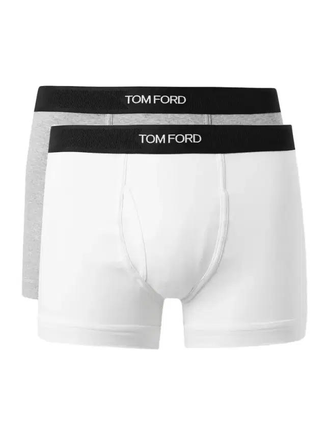 Two-Pack Stretch-Cotton Jersey Boxer Briefs - Men Two-Pack Stretch-Cotton Jersey Boxer Briefs - Men