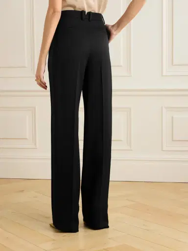 Saint Laurent Pleated Grain De Poudre Wool Straight-leg Pants | Thumbnail 4 Saint Laurent Pleated Grain De Poudre Wool Straight-leg Pants | Thumbnail 4