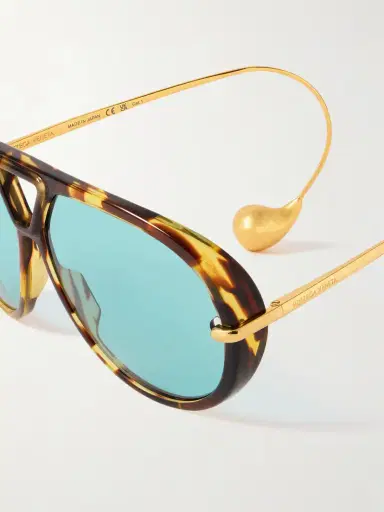 Bottega Veneta Eyewear Embellished Aviator-style Tortoiseshell Recycled-acetate And Gold-tone Sunglasses | Thumbnail 4 Bottega Veneta Eyewear Embellished Aviator-style Tortoiseshell Recycled-acetate And Gold-tone Sunglasses | Thumbnail 4