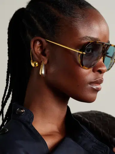 Bottega Veneta Eyewear Embellished Aviator-style Tortoiseshell Recycled-acetate And Gold-tone Sunglasses | Thumbnail 5 Bottega Veneta Eyewear Embellished Aviator-style Tortoiseshell Recycled-acetate And Gold-tone Sunglasses | Thumbnail 5