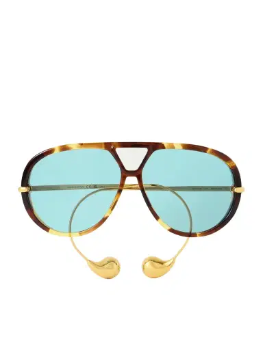 Bottega Veneta Eyewear Embellished Aviator-style Tortoiseshell Recycled-acetate And Gold-tone Sunglasses | Thumbnail 1 Bottega Veneta Eyewear Embellished Aviator-style Tortoiseshell Recycled-acetate And Gold-tone Sunglasses | Thumbnail 1