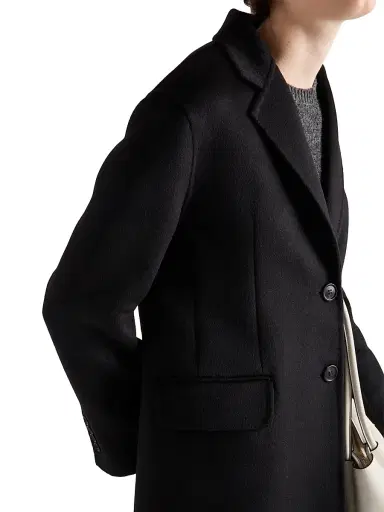 Prada Women's Single-Breasted Cashgora Coat - Black | Thumbnail 3 Prada Women's Single-Breasted Cashgora Coat - Black | Thumbnail 3