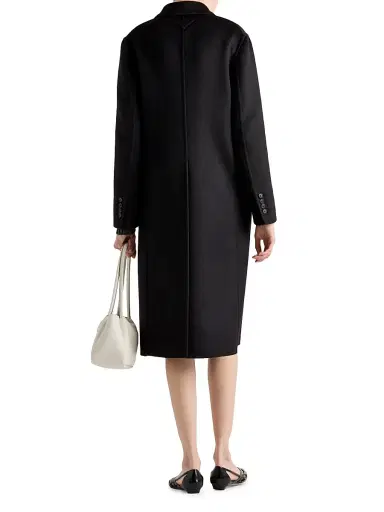 Prada Women's Single-Breasted Cashgora Coat - Black | Thumbnail 5 Prada Women's Single-Breasted Cashgora Coat - Black | Thumbnail 5