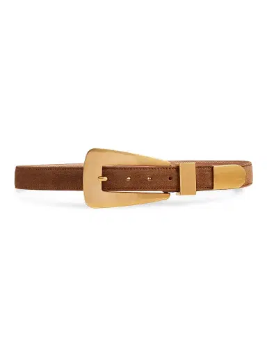 Khaite Women's The Lucca Suede Leather Belt - Mud | Thumbnail 1 Khaite Women's The Lucca Suede Leather Belt - Mud | Thumbnail 1