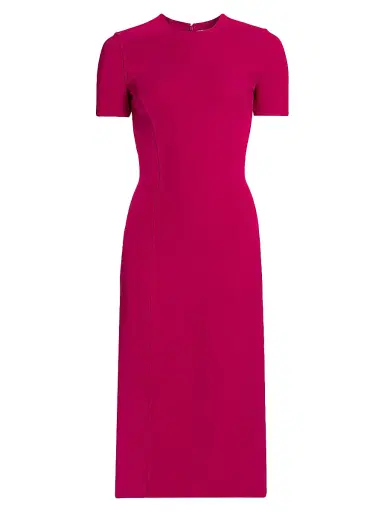 Michael Kors Collection Women's Stretch Wool Sheath Midi-Dress - Raspberry | Thumbnail 1 Michael Kors Collection Women's Stretch Wool Sheath Midi-Dress - Raspberry | Thumbnail 1