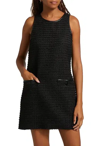L'AGENCE Women's Florian Tweed Shift Midi-Dress - Black Black Rose | Thumbnail 3 L'AGENCE Women's Florian Tweed Shift Midi-Dress - Black Black Rose | Thumbnail 3