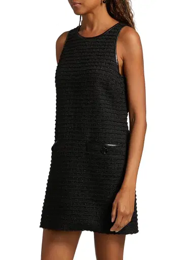L'AGENCE Women's Florian Tweed Shift Midi-Dress - Black Black Rose | Thumbnail 4 L'AGENCE Women's Florian Tweed Shift Midi-Dress - Black Black Rose | Thumbnail 4
