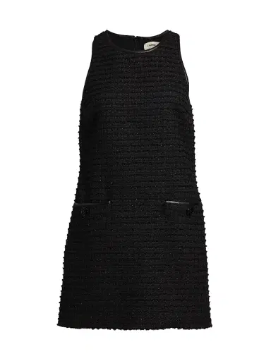 L'AGENCE Women's Florian Tweed Shift Midi-Dress - Black Black Rose | Thumbnail 1 L'AGENCE Women's Florian Tweed Shift Midi-Dress - Black Black Rose | Thumbnail 1