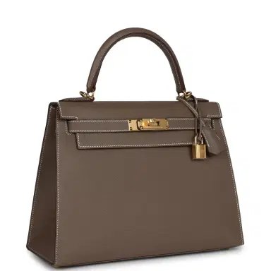 HERMÈS Hermes Kelly Sellier 28 Etoupe Epsom Gold Hardware | Thumbnail 2 HERMÈS Hermes Kelly Sellier 28 Etoupe Epsom Gold Hardware | Thumbnail 2