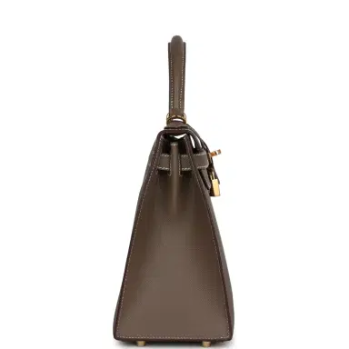 HERMÈS Hermes Kelly Sellier 28 Etoupe Epsom Gold Hardware | Thumbnail 3 HERMÈS Hermes Kelly Sellier 28 Etoupe Epsom Gold Hardware | Thumbnail 3
