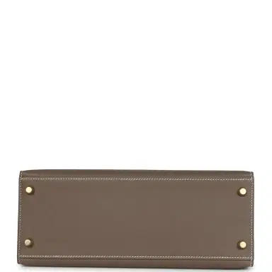 HERMÈS Hermes Kelly Sellier 28 Etoupe Epsom Gold Hardware | Thumbnail 6 HERMÈS Hermes Kelly Sellier 28 Etoupe Epsom Gold Hardware | Thumbnail 6