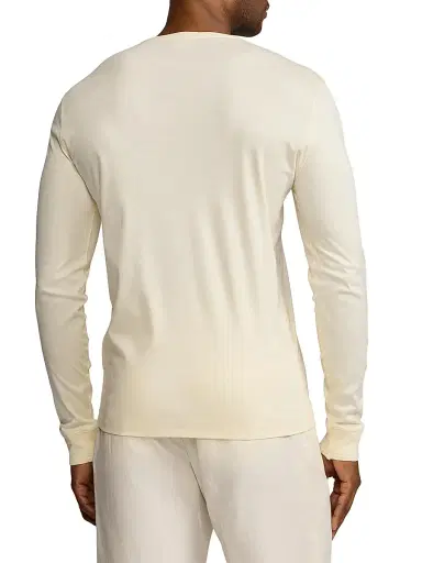 Ralph Lauren Purple Label Men's Interlock Henley Shirt - Classic Cream | Thumbnail 5 Ralph Lauren Purple Label Men's Interlock Henley Shirt - Classic Cream | Thumbnail 5