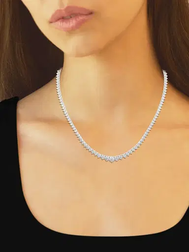 Saks Fifth Avenue Collection Women's 14K White Gold & Natural Diamond Riviera Necklace/5.00-15.00 TCW - 15 Tcw | Thumbnail 2 Saks Fifth Avenue Collection Women's 14K White Gold & Natural Diamond Riviera Necklace/5.00-15.00 TCW - 15 Tcw | Thumbnail 2
