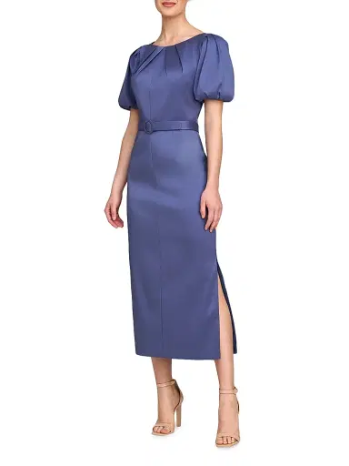 Kay Unger Women's Chiara Satin Cocktail Dress - Indigo | Thumbnail 3 Kay Unger Women's Chiara Satin Cocktail Dress - Indigo | Thumbnail 3