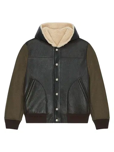Givenchy Men's Reversible Varsity Jacket in Leather and Shearling - Brown Beige | Thumbnail 3 Givenchy Men's Reversible Varsity Jacket in Leather and Shearling - Brown Beige | Thumbnail 3