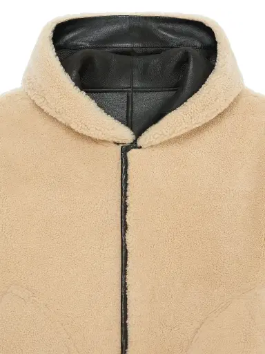 Givenchy Men's Reversible Varsity Jacket in Leather and Shearling - Brown Beige | Thumbnail 4 Givenchy Men's Reversible Varsity Jacket in Leather and Shearling - Brown Beige | Thumbnail 4