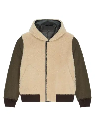 Givenchy Men's Reversible Varsity Jacket in Leather and Shearling - Brown Beige | Thumbnail 1 Givenchy Men's Reversible Varsity Jacket in Leather and Shearling - Brown Beige | Thumbnail 1
