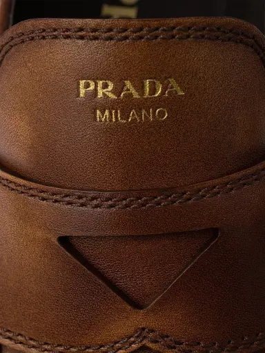 Prada Women's Leather Loafers - Brown | Thumbnail 4 Prada Women's Leather Loafers - Brown | Thumbnail 4