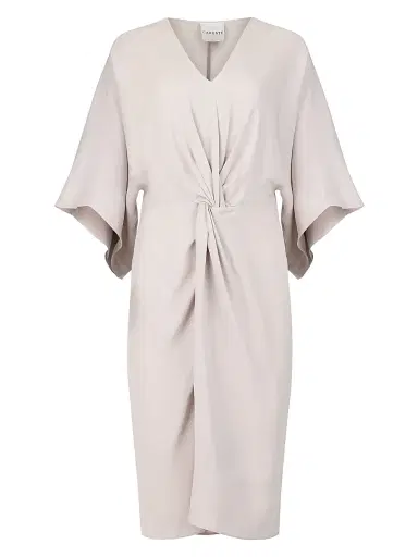 Careste Women's Olympia Gathered Dress - Dark White Sand | Thumbnail 1 Careste Women's Olympia Gathered Dress - Dark White Sand | Thumbnail 1