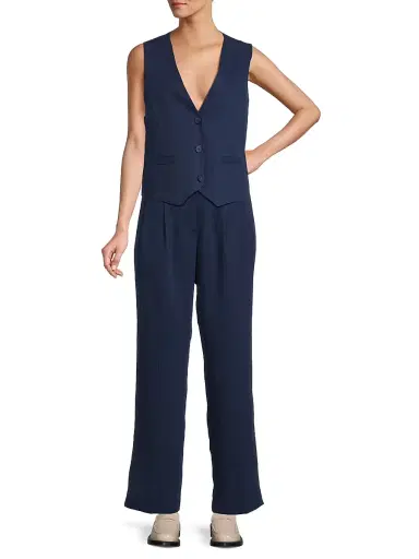 Masai Copenhagen Women's Jordyn Buttoned Waistcoat - Sargasso Sea | Thumbnail 2 Masai Copenhagen Women's Jordyn Buttoned Waistcoat - Sargasso Sea | Thumbnail 2