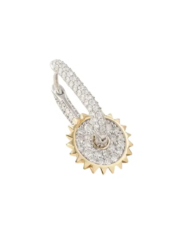 18-karat White And Yellow Gold Diamond Single Earring 18-karat White And Yellow Gold Diamond Single Earring