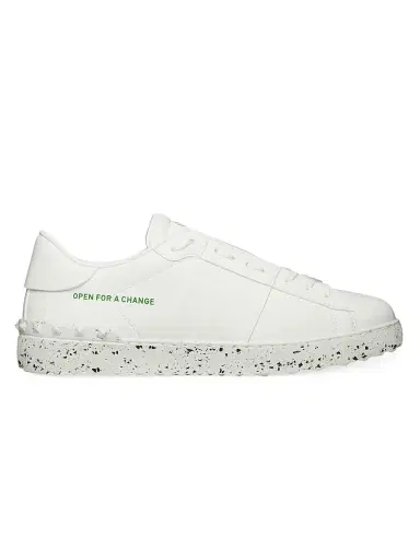 Valentino Garavani Men's Open For A Change Sneakers In Bio-Based Material - White | Thumbnail 1 Valentino Garavani Men's Open For A Change Sneakers In Bio-Based Material - White | Thumbnail 1