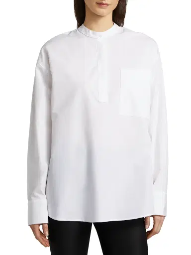 Loulou de Saison Women's Pavi Cotton Shirt - White | Thumbnail 3 Loulou de Saison Women's Pavi Cotton Shirt - White | Thumbnail 3