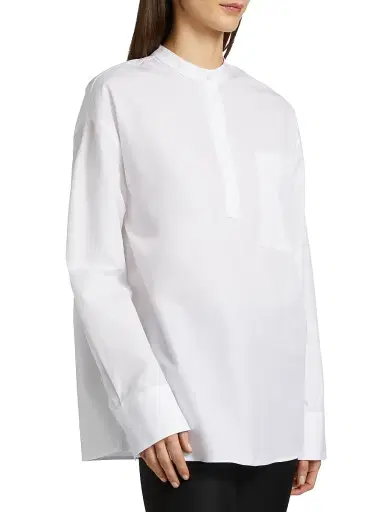 Loulou de Saison Women's Pavi Cotton Shirt - White | Thumbnail 4 Loulou de Saison Women's Pavi Cotton Shirt - White | Thumbnail 4