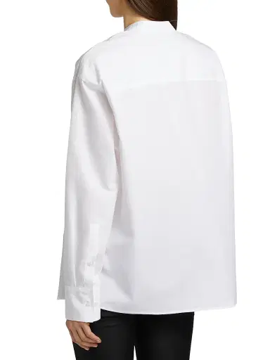 Loulou de Saison Women's Pavi Cotton Shirt - White | Thumbnail 5 Loulou de Saison Women's Pavi Cotton Shirt - White | Thumbnail 5