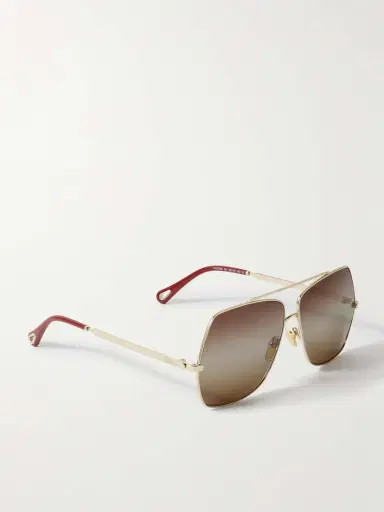 Chloé Oversized Aviator-style Gold-tone Sunglasses | Thumbnail 3 Chloé Oversized Aviator-style Gold-tone Sunglasses | Thumbnail 3