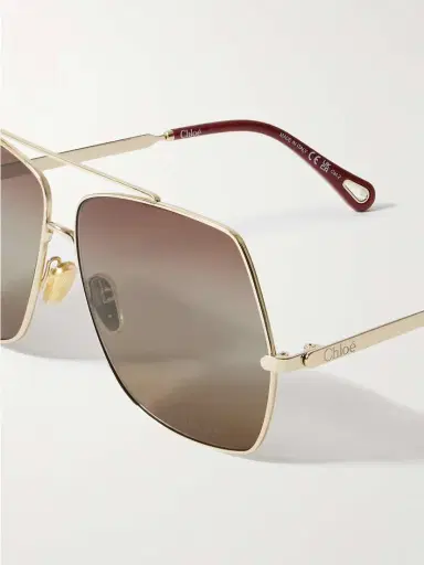 Chloé Oversized Aviator-style Gold-tone Sunglasses | Thumbnail 4 Chloé Oversized Aviator-style Gold-tone Sunglasses | Thumbnail 4