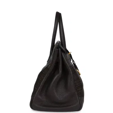 HERMÈS Pre-owned Hermes Birkin 35 Chocolate Clemence and Crinoline Gold Hardware | Thumbnail 3 HERMÈS Pre-owned Hermes Birkin 35 Chocolate Clemence and Crinoline Gold Hardware | Thumbnail 3