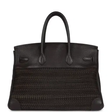 HERMÈS Pre-owned Hermes Birkin 35 Chocolate Clemence and Crinoline Gold Hardware | Thumbnail 4 HERMÈS Pre-owned Hermes Birkin 35 Chocolate Clemence and Crinoline Gold Hardware | Thumbnail 4