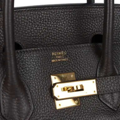 HERMÈS Pre-owned Hermes Birkin 35 Chocolate Clemence and Crinoline Gold Hardware | Thumbnail 7 HERMÈS Pre-owned Hermes Birkin 35 Chocolate Clemence and Crinoline Gold Hardware | Thumbnail 7