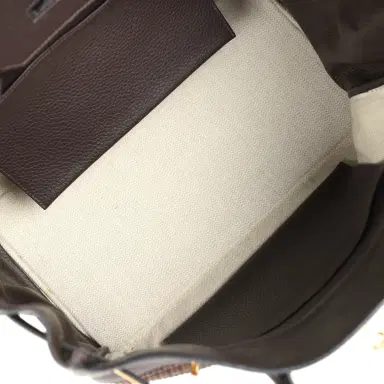 HERMÈS Pre-owned Hermes Birkin 35 Chocolate Clemence and Crinoline Gold Hardware | Thumbnail 8 HERMÈS Pre-owned Hermes Birkin 35 Chocolate Clemence and Crinoline Gold Hardware | Thumbnail 8