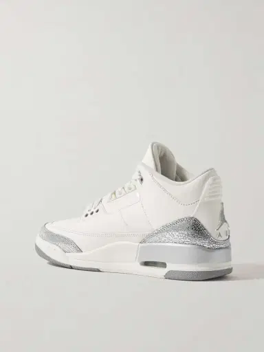 Nike Air Jordan 3 Retro Rubber-trimmed Metallic Leather Sneakers | Thumbnail 3 Nike Air Jordan 3 Retro Rubber-trimmed Metallic Leather Sneakers | Thumbnail 3