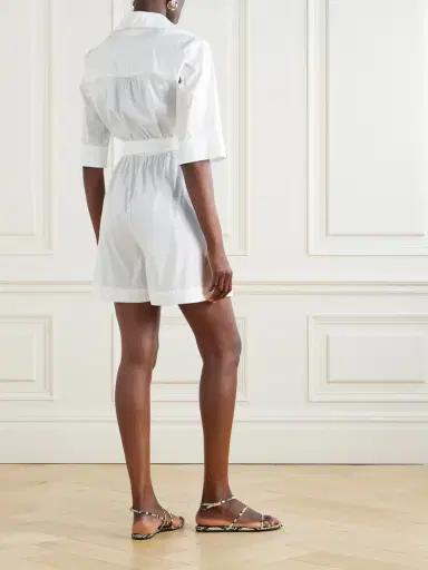 Max Mara Canard Cotton-blend Playsuit | Thumbnail 3 Max Mara Canard Cotton-blend Playsuit | Thumbnail 3