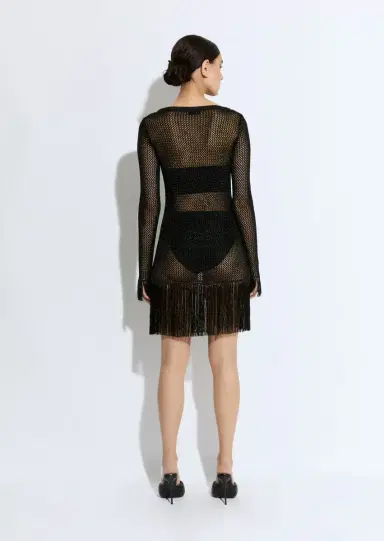 LAPOINTE Metallic Netting Fringe Mini Dress | Thumbnail 2 LAPOINTE Metallic Netting Fringe Mini Dress | Thumbnail 2