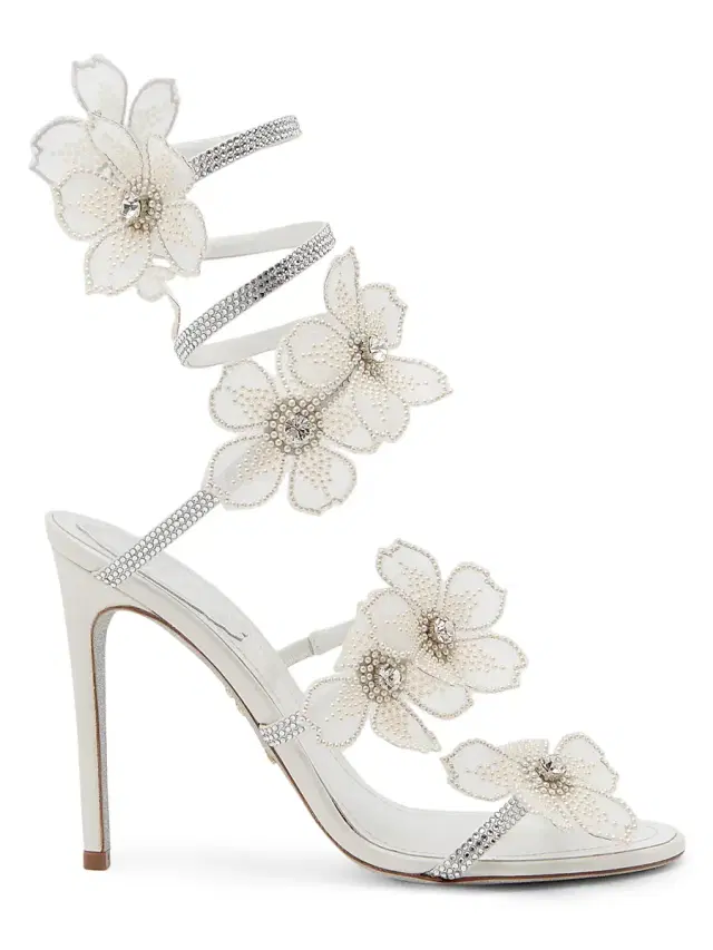 Women's Cleo 105MM Crystal-Embellished Floral Satin Sandals Women's Cleo 105MM Crystal-Embellished Floral Satin Sandals
