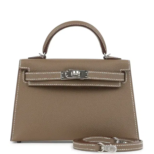 Hermes Kelly Sellier 20 Etoupe Epsom Palladium Hardware Hermes Kelly Sellier 20 Etoupe Epsom Palladium Hardware