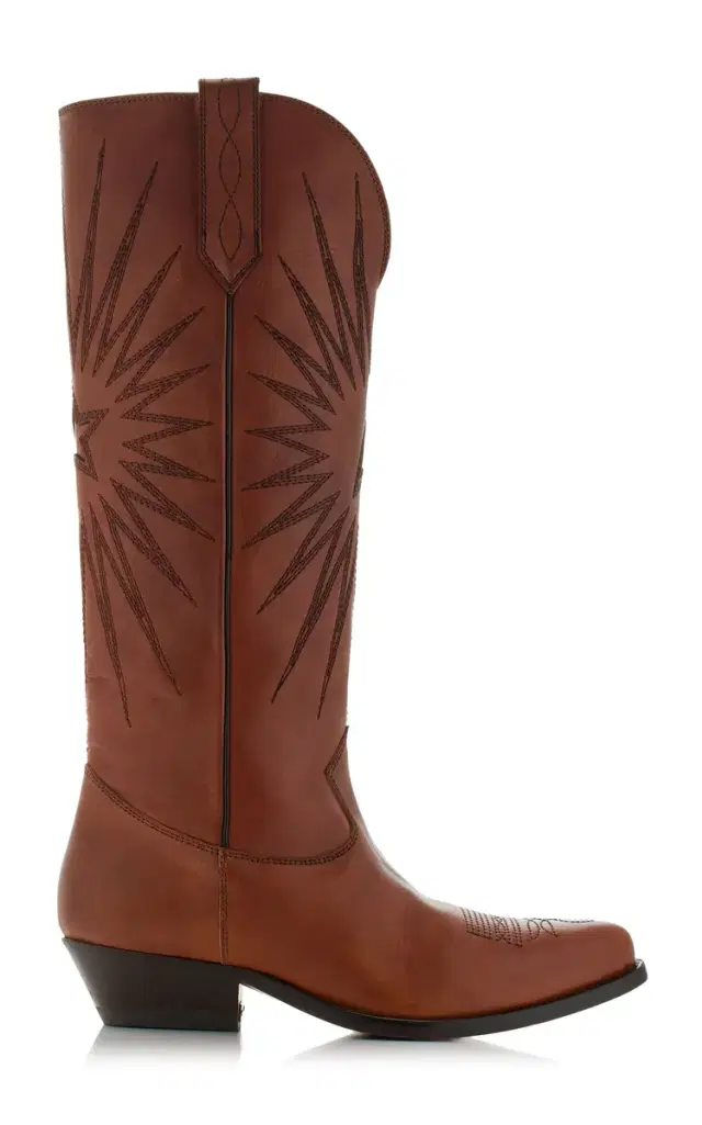 Wish Star Embroidered Leather Western Boots Wish Star Embroidered Leather Western Boots