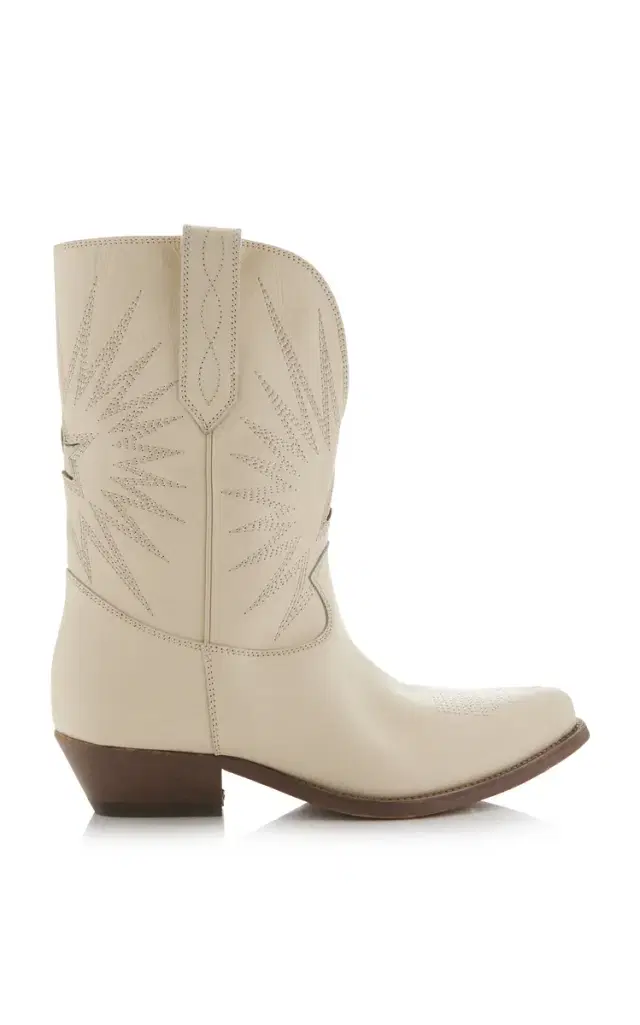 Wish Star Embroidered Leather Western Boots Wish Star Embroidered Leather Western Boots