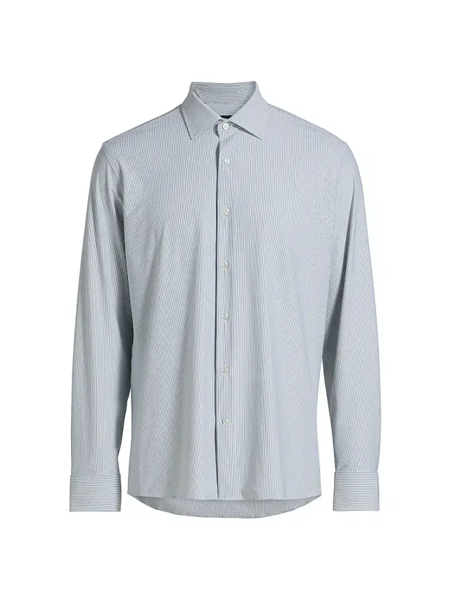 Men's COLLECTION Vertical Mini-Striped Button-Front Shirt Men's COLLECTION Vertical Mini-Striped Button-Front Shirt