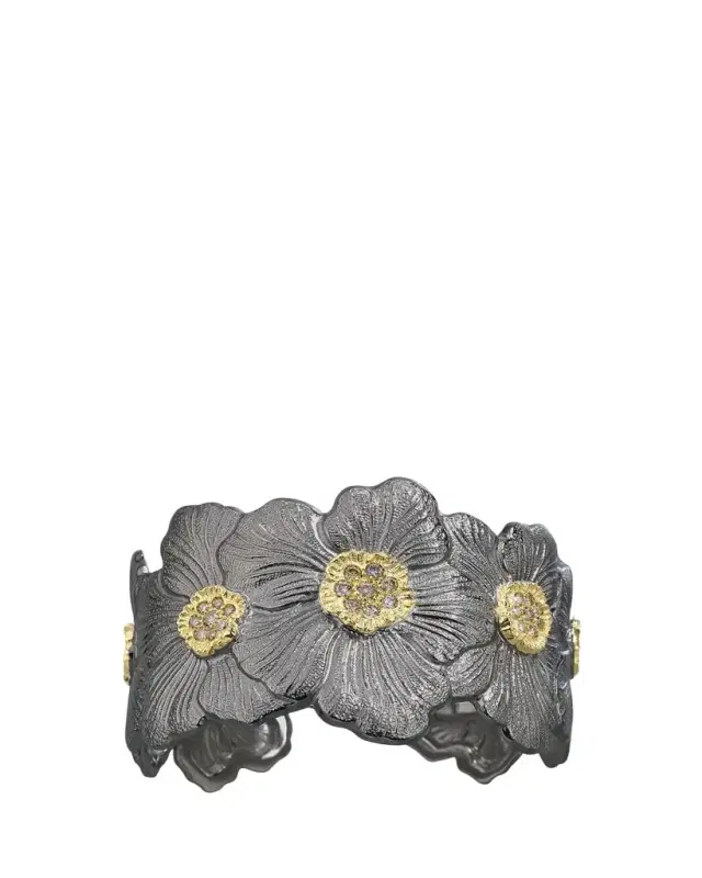 Blossom Gardenia Cuff in Burnished Silver Blossom Gardenia Cuff in Burnished Silver