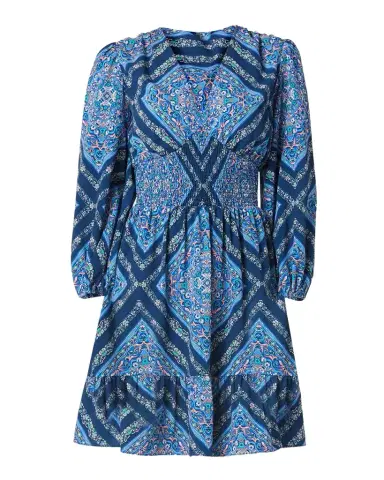 Shoshanna Imogen Smocked Floral-Print Empire Mini Dress | Thumbnail 1 Shoshanna Imogen Smocked Floral-Print Empire Mini Dress | Thumbnail 1