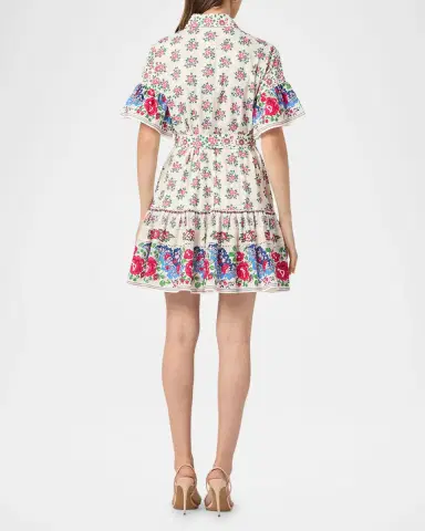 Shoshanna Lima Flounce Floral-Print Cotton Mini Dress | Thumbnail 3 Shoshanna Lima Flounce Floral-Print Cotton Mini Dress | Thumbnail 3