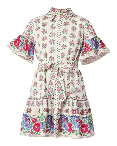 Shoshanna Lima Flounce Floral-Print Cotton Mini Dress | Thumbnail 1 Shoshanna Lima Flounce Floral-Print Cotton Mini Dress | Thumbnail 1